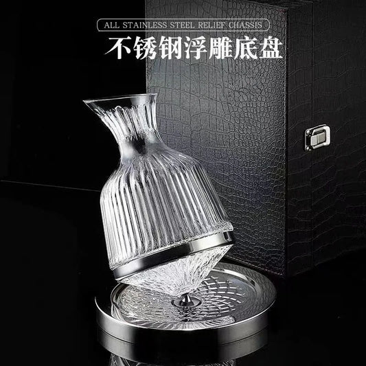 High Grade Crystal Glass 360 Rotating Decanter Tumbler 1500ml Decanter Wine Dispenser Aerator Mirror Jug Gift Bar Decoration